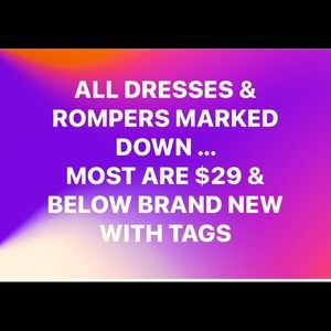 ALL Dresses & Rompers Marked Down 💛💛💛